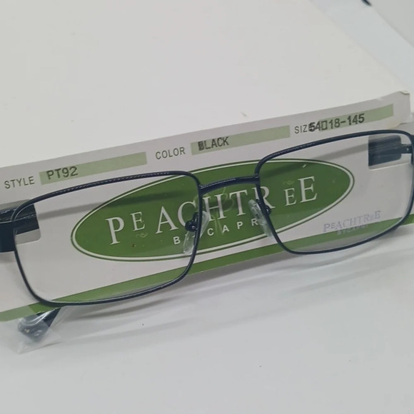 NWT MEN'S PEACHTREE EYEGLASS FRAMES PT92 BLACK - Picture 2 of 3